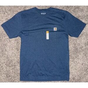 Carhartt K87 Loose Fit Short Sleeve Heavy Weight‎ Pocket T Shirt Small Blue